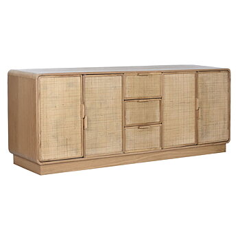Skänk Home ESPRIT Naturell Rattan Tölgy Trä MDF 182 x 45 x 71 cm