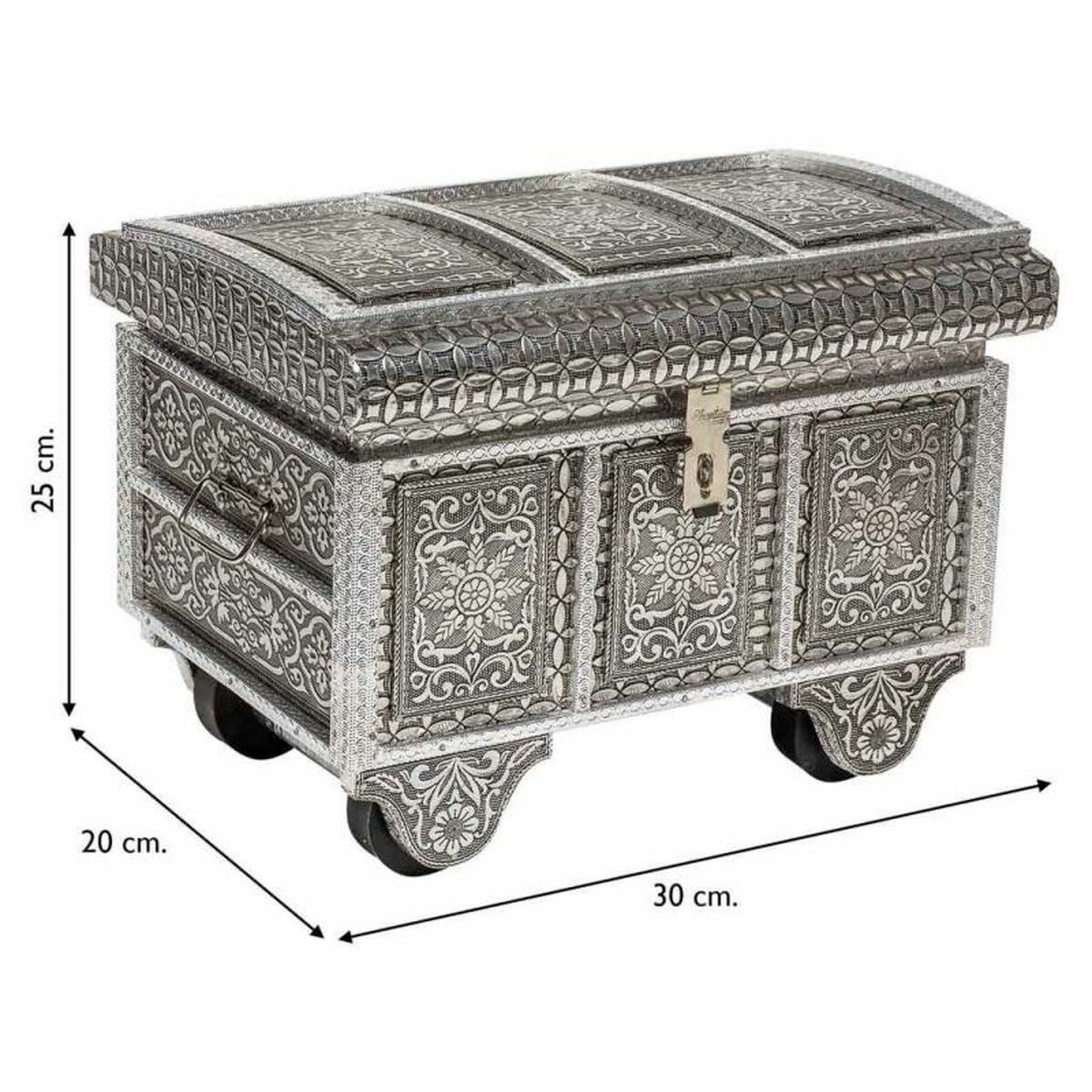 Smyckeskrin Alexandra House Living Silvrig Aluminium Trä MDF 20 x 25 x 30 cm - 4