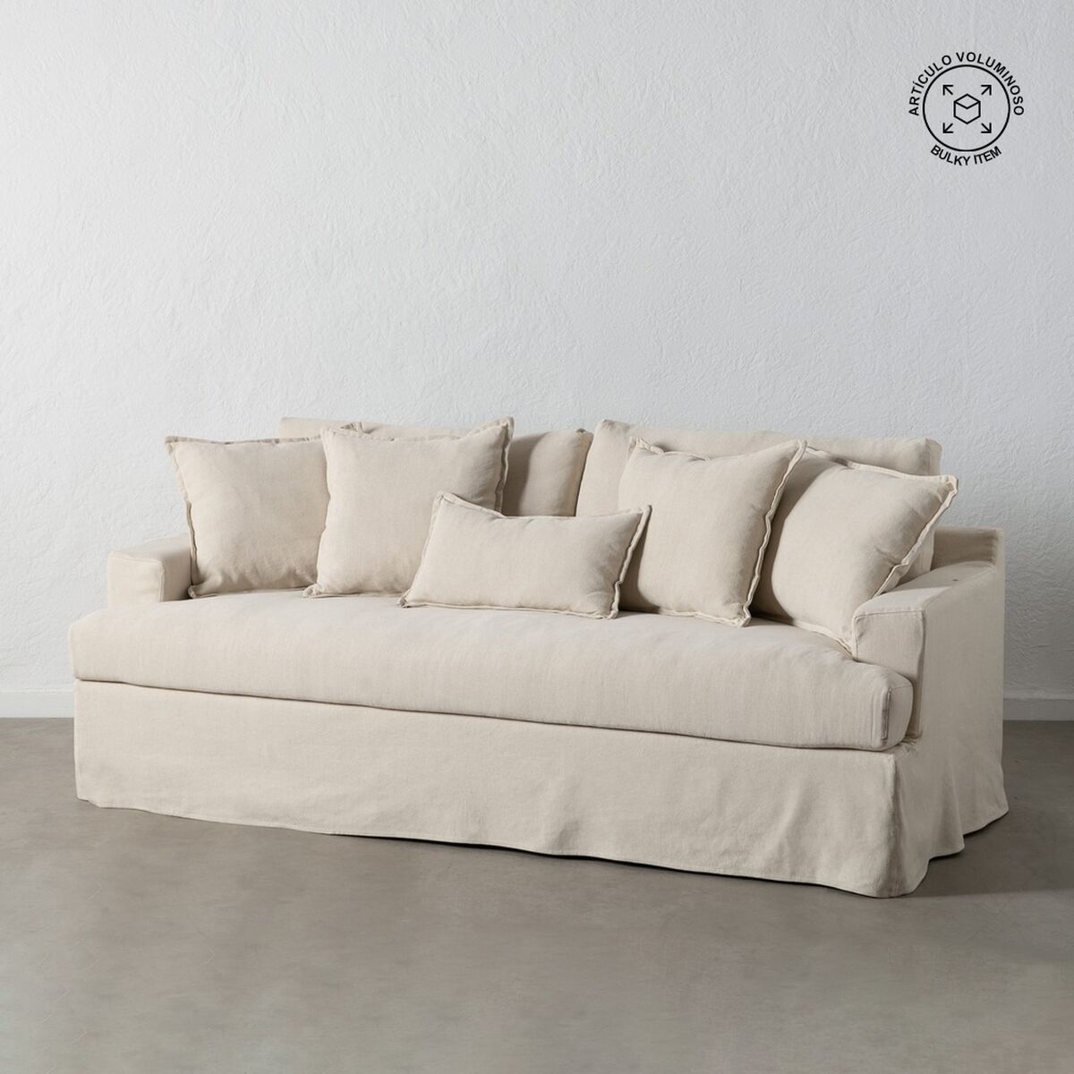 Soffa Svart Kräm 215 x 94 x 94 cm - 2