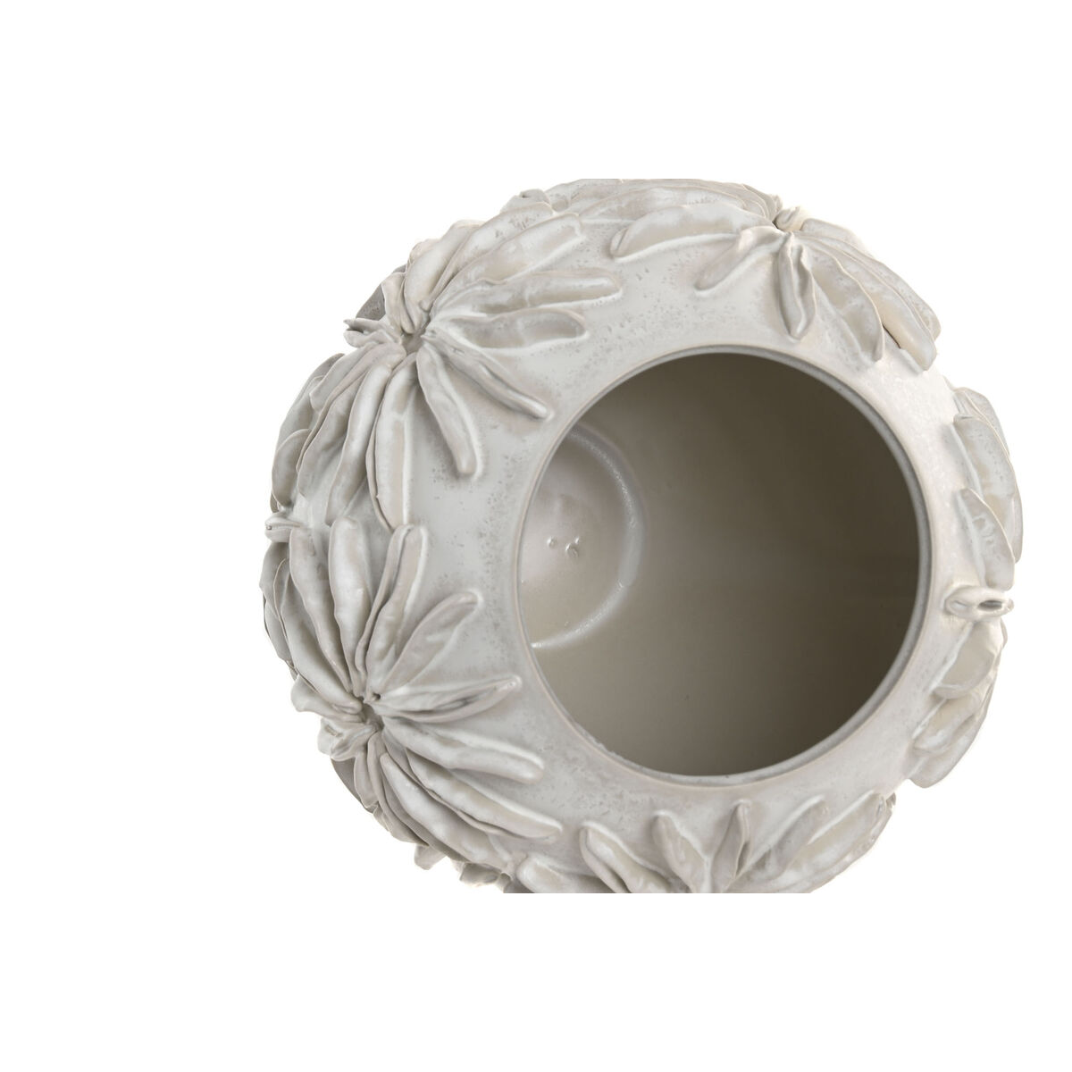 Vas Home ESPRIT Vit Keramik Traditionell stil Löv av en växt 22 x 22 x 25 cm - 3