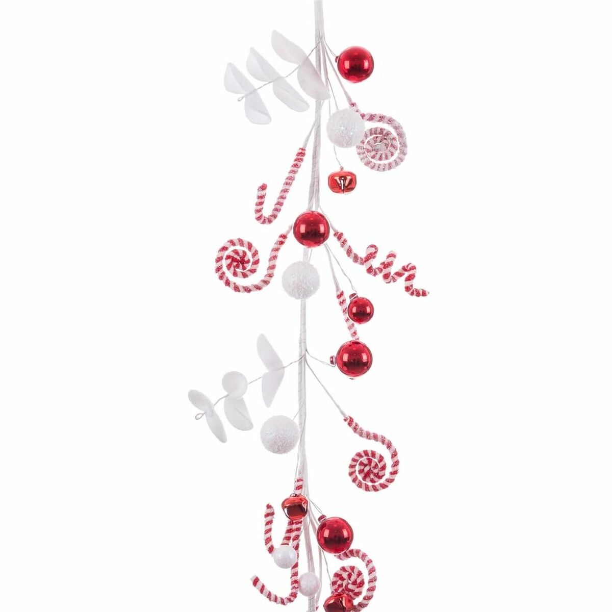 Julkrans Vit Röd Plast Foam 125 cm - 4
