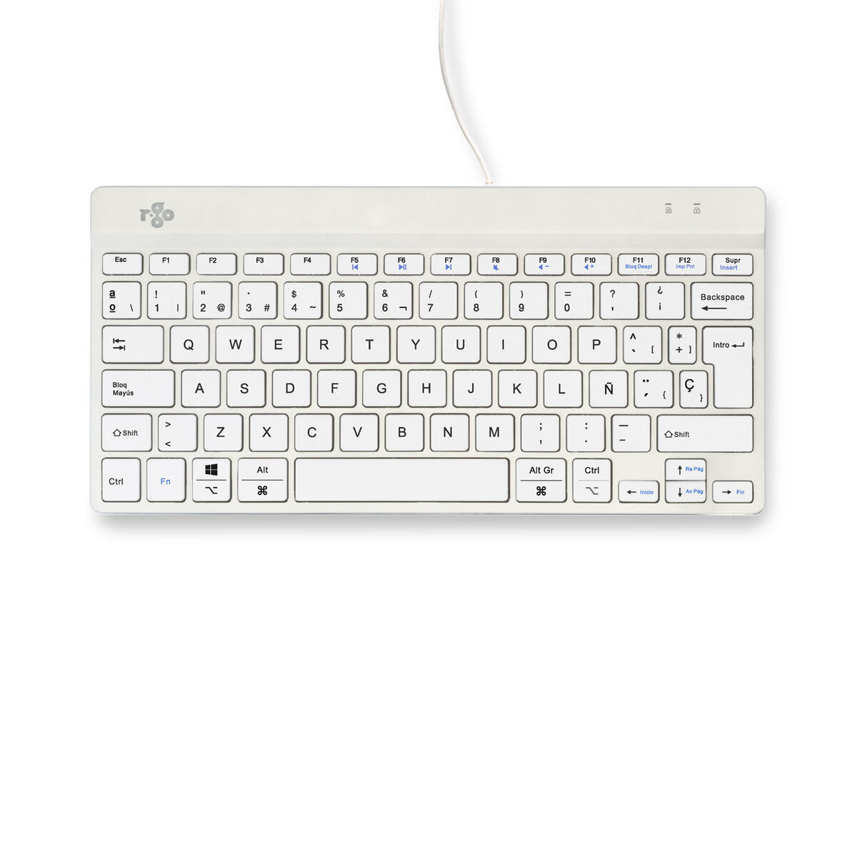 Tangentbord R-Go RGOCOESWDWH Vit Qwerty Spanska - 2
