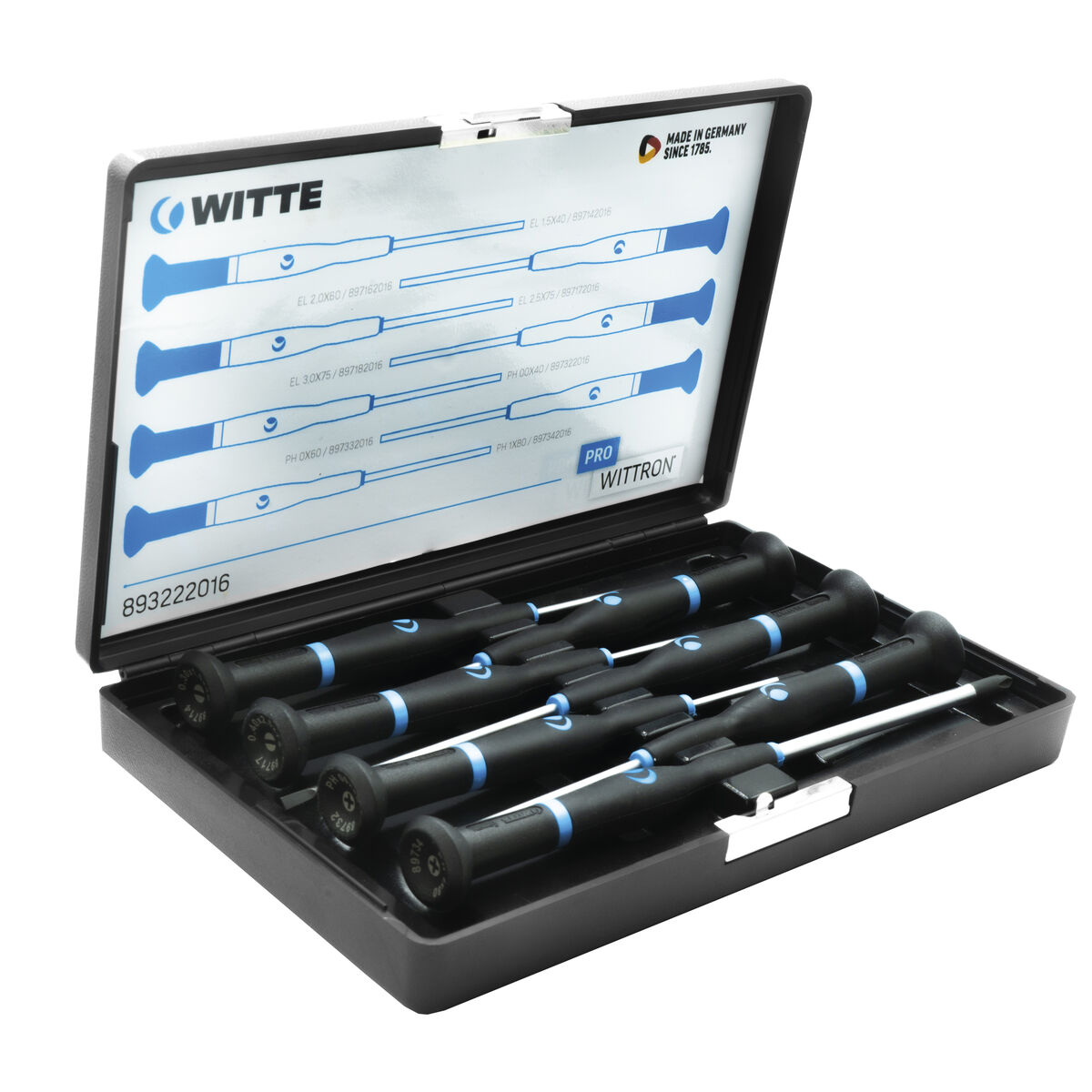 Sats med precisionsskruvmejslar WITTE Phillips Platt - 2