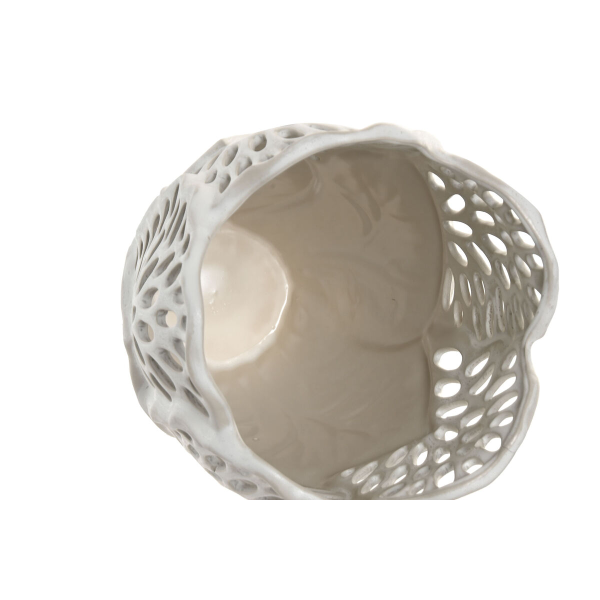 Vas Home ESPRIT Vit Keramik Löv av en växt 23 x 23 x 36 cm - 3