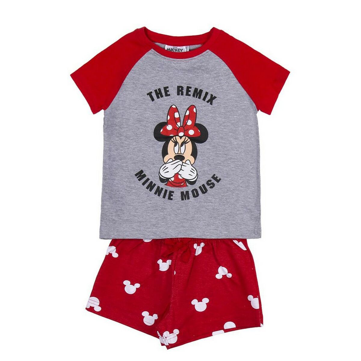 Sommarpyjamas Minnie Mouse Röd Grå