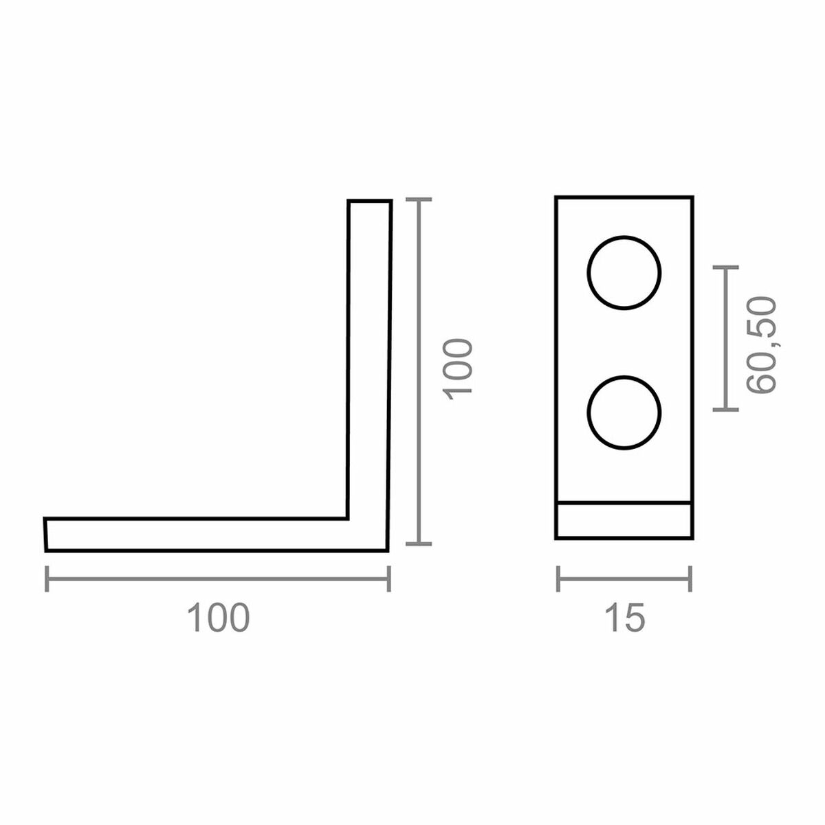 Ställ fyrkantigt EDM 86087 an02 Stål 100 x 100 x 15 mm 4 antal - 4