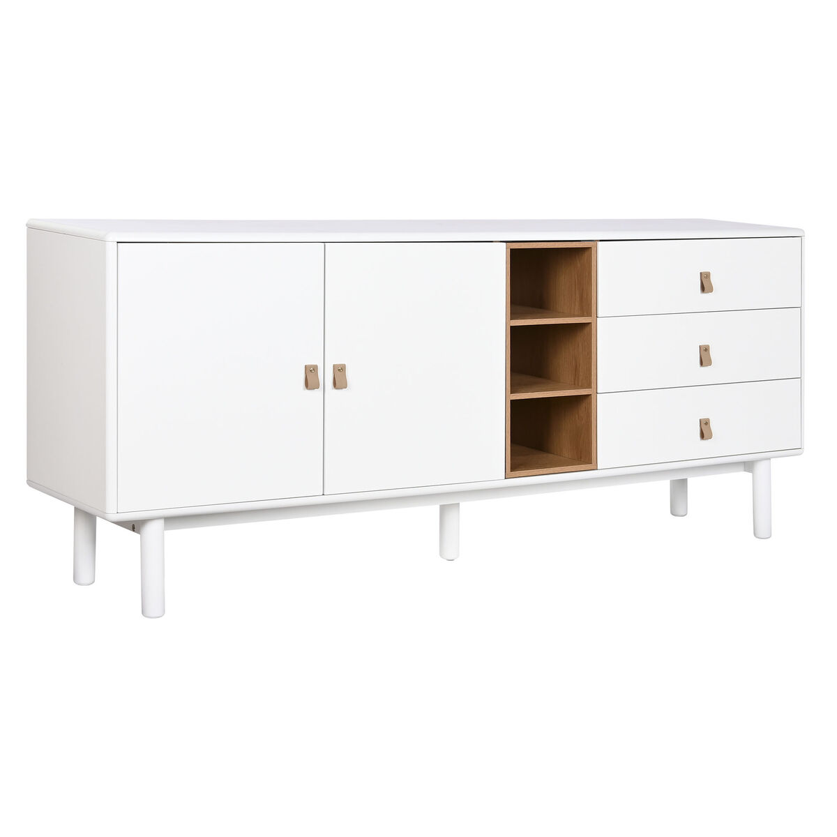 Skänk Home ESPRIT Vit Naturell 180 x 40 x 75 cm