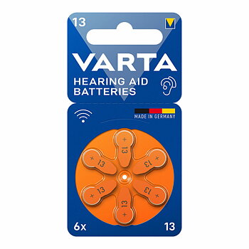 Batteri för hörapparat Varta Hearing Aid 13 6 antal