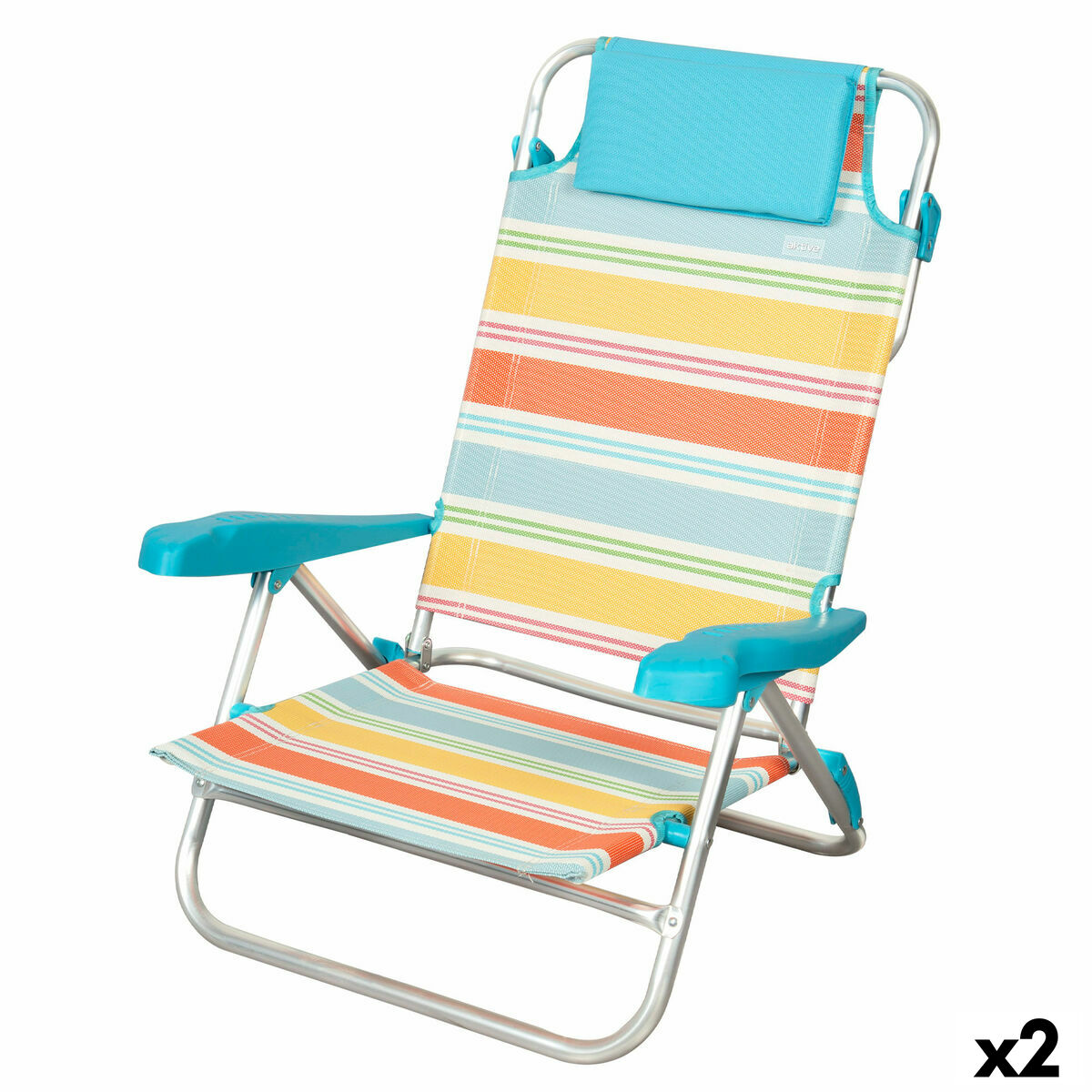 Strandstol Aktive Multicolour 48 x 90 x 60 cm (2 antal)