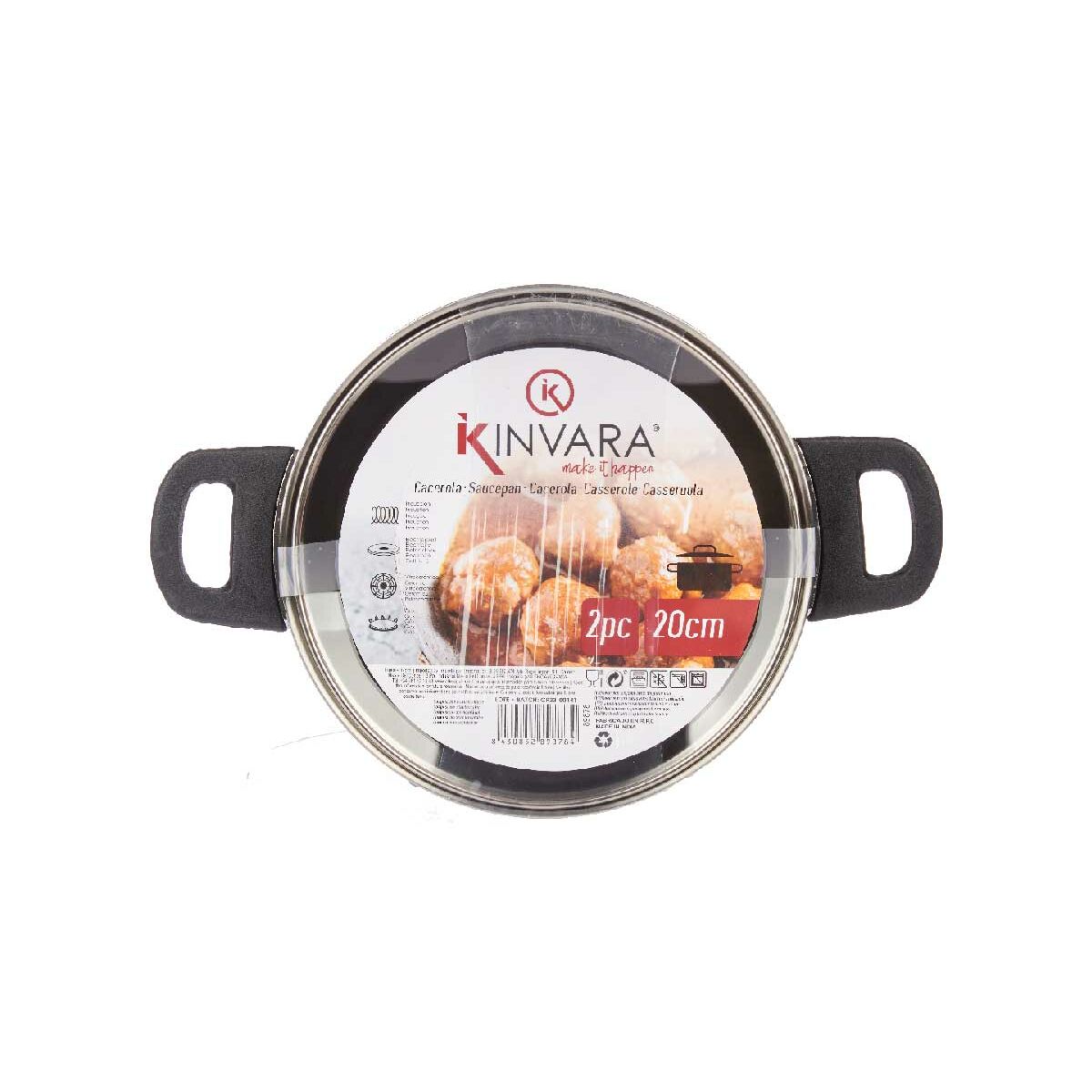 Kastrull med glaslock Kinvara 16689B1 Silvrig 2,5 L 31 x 10,5 x 20 cm (6 antal) - 5