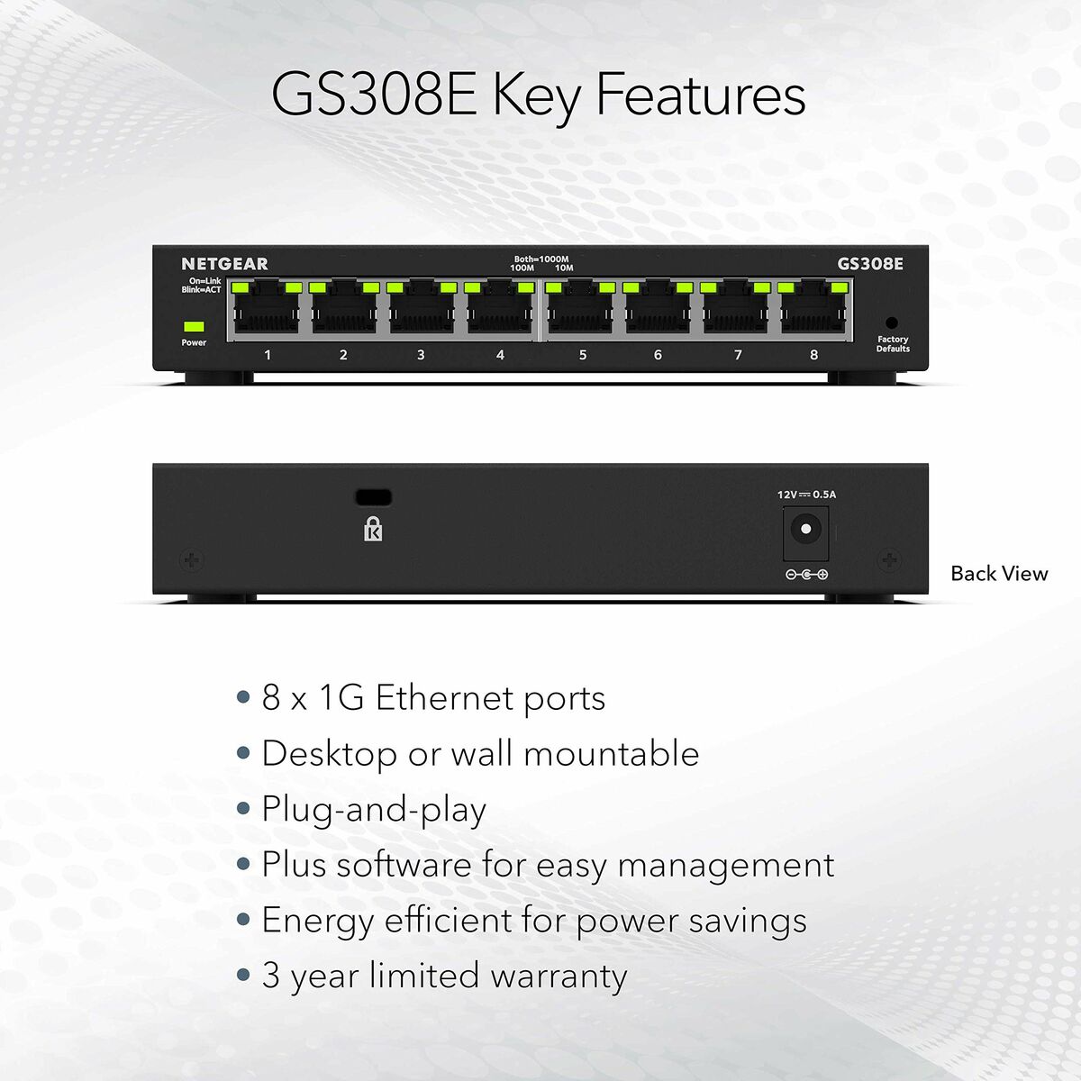 USB-kabel Netgear GS308E-400EUS Svart - 2