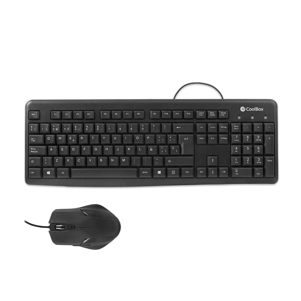 Tangentbord och Mus CoolBox COO-KTR-01U Qwerty Spanska Svart - 3