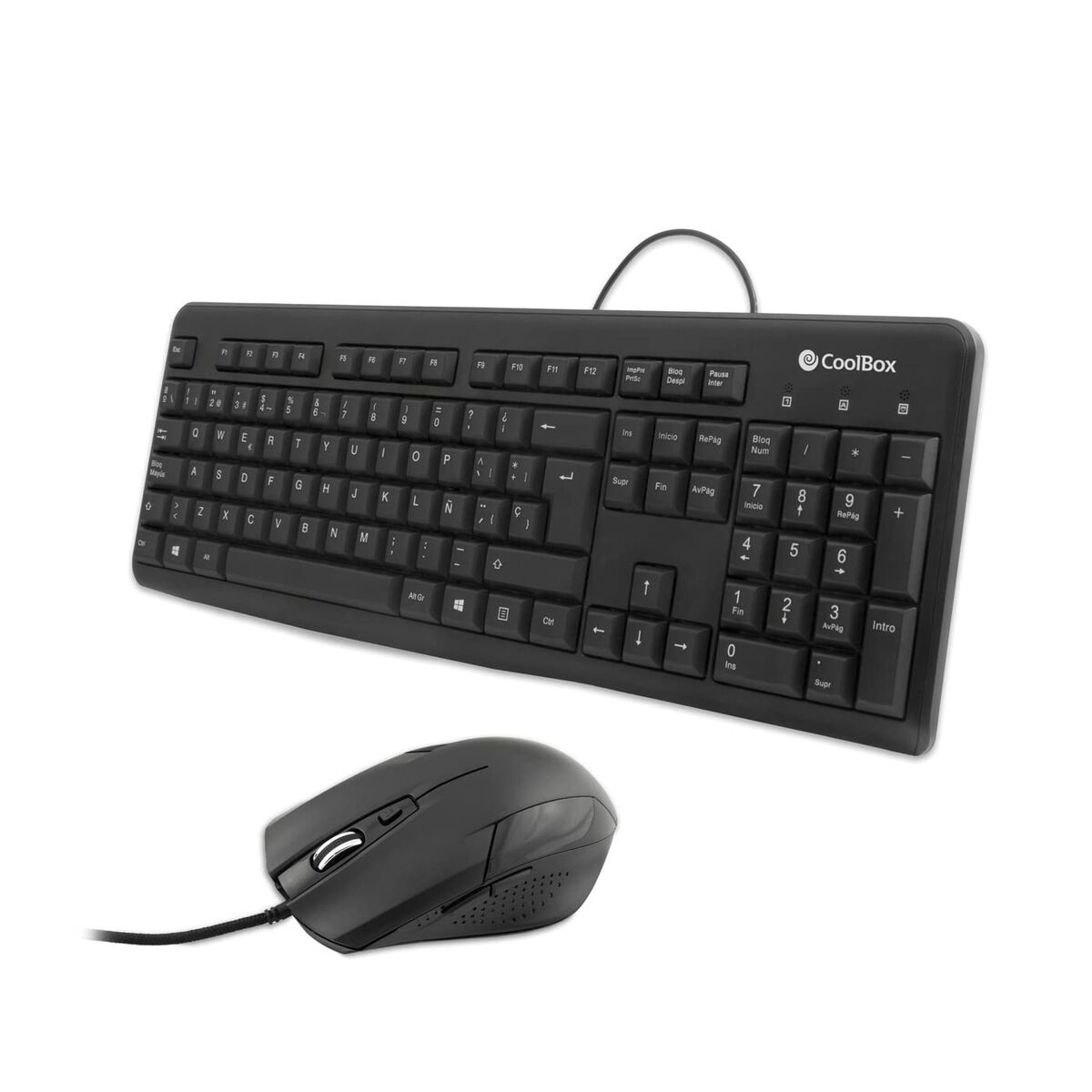 Tangentbord och Mus CoolBox COO-KTR-01U Qwerty Spanska Svart - 2