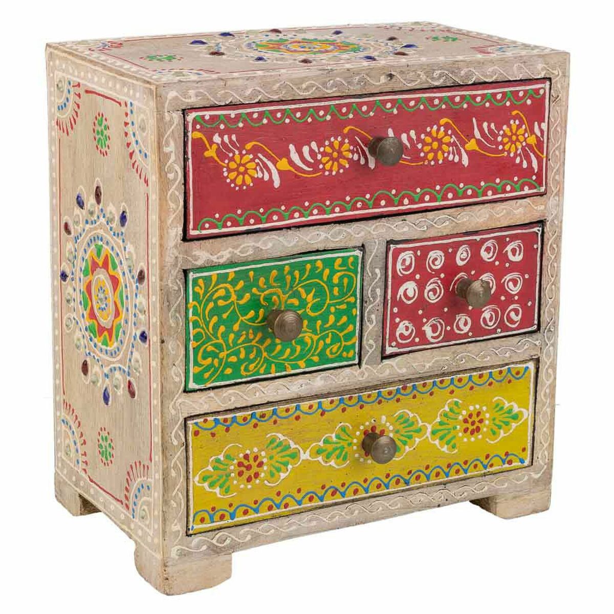 Smyckeskrin Alexandra House Living Multicolour Naturell Mangoträ Trä MDF 11 x 20 x 19 cm 5 lådor