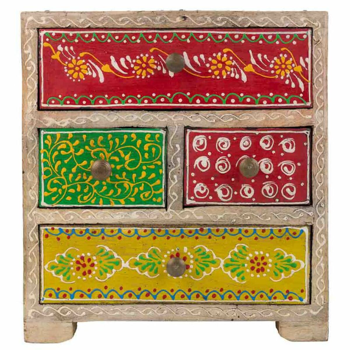 Smyckeskrin Alexandra House Living Multicolour Naturell Mangoträ Trä MDF 11 x 20 x 19 cm 5 lådor - 5