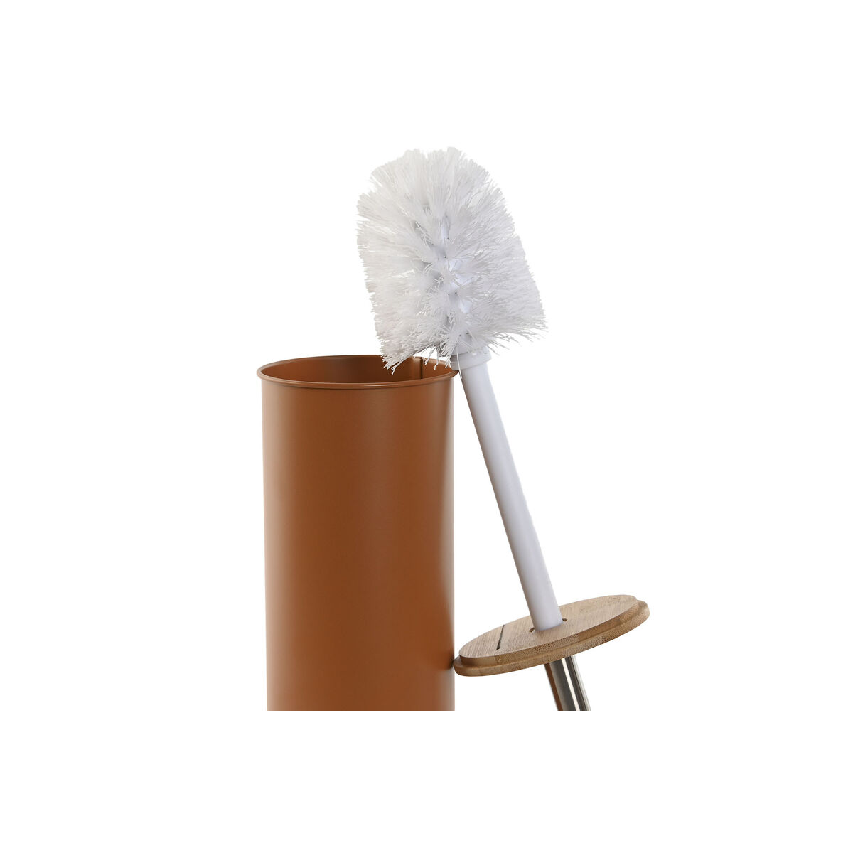 Toalettborste DKD Home Decor Grå Orange Silvrig Naturell Metall Bambu Aluminium Modern (2 antal) - 4