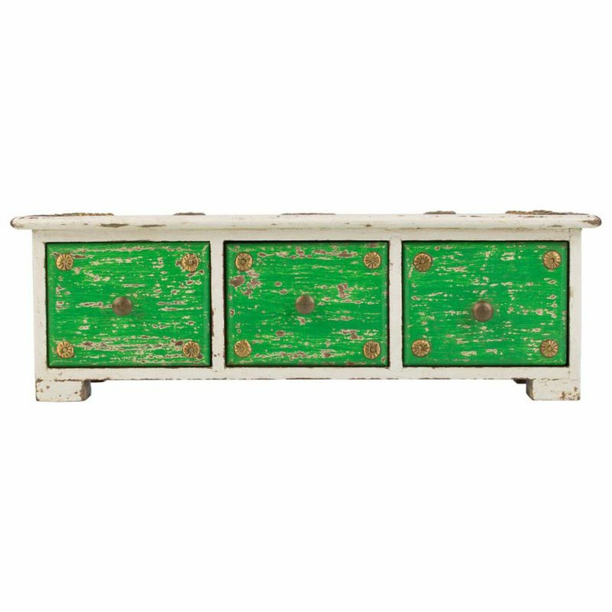 Smyckeskrin Alexandra House Living Vit Grön Mässing Trä MDF 15 x 10 x 36 cm 3 lådor - 5