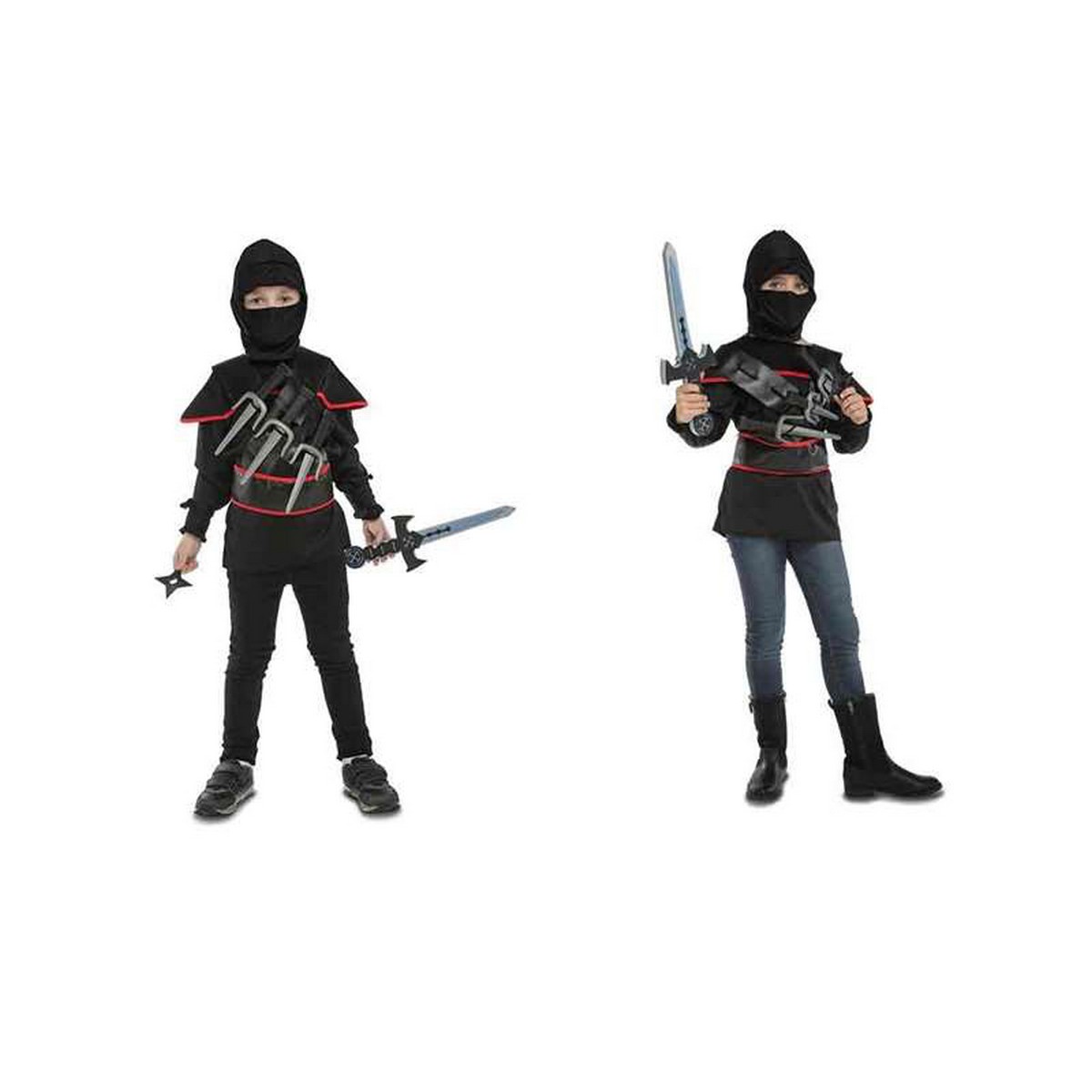 Maskeraddräkt för barn My Other Me Ninja 3-5 år Svart (5 Delar) - 4
