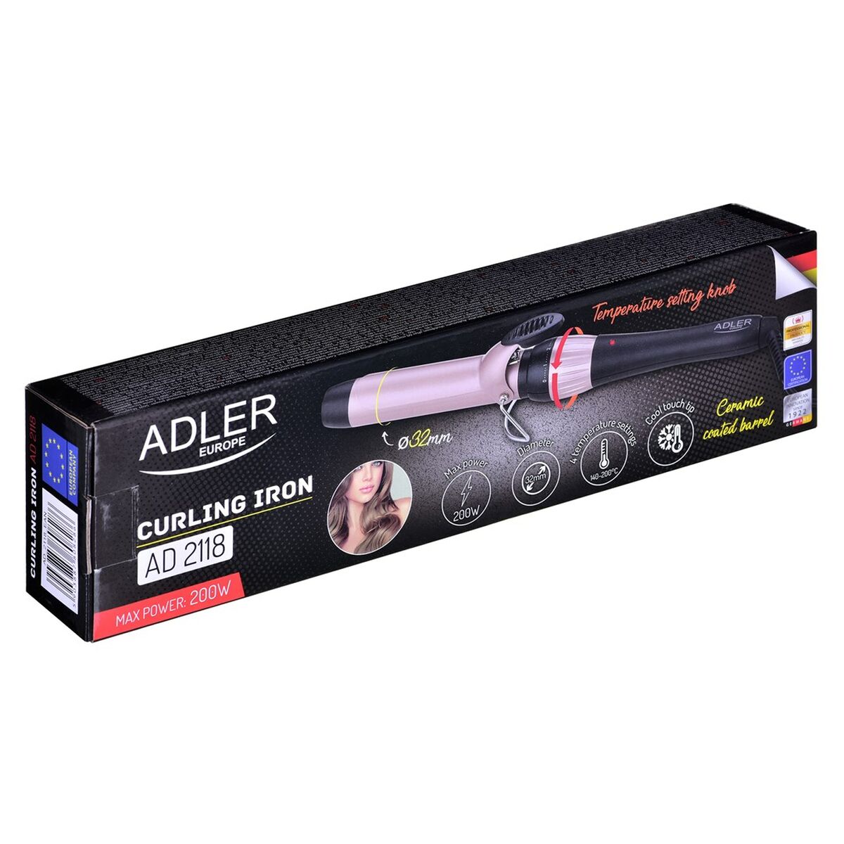 Borste Adler AD 2118 Svart Rosa 1 Delar - 4