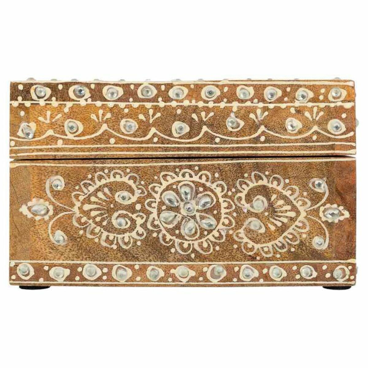 Smyckeskrin Alexandra House Living Vit Naturell Mangoträ Trä MDF 18 x 10 x 25 cm - 8