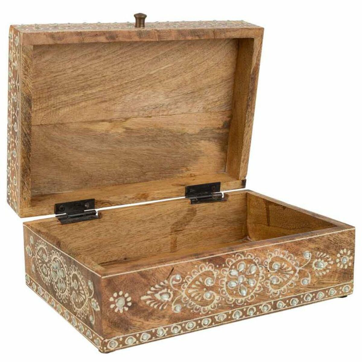 Smyckeskrin Alexandra House Living Vit Naturell Mangoträ Trä MDF 18 x 10 x 25 cm - 4