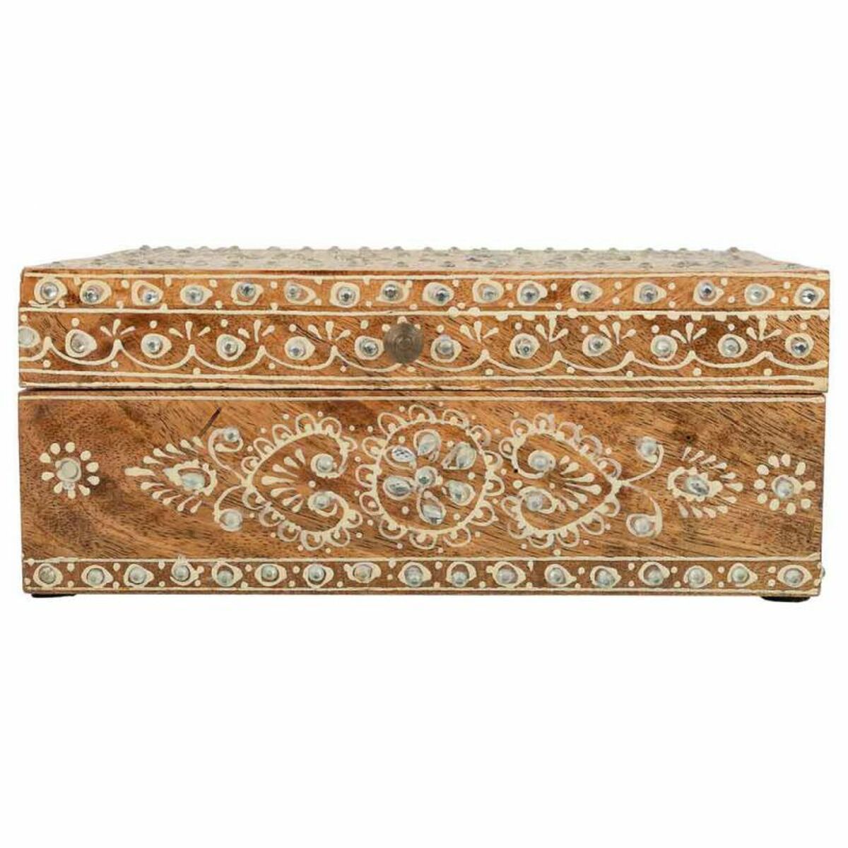 Smyckeskrin Alexandra House Living Vit Naturell Mangoträ Trä MDF 18 x 10 x 25 cm - 5