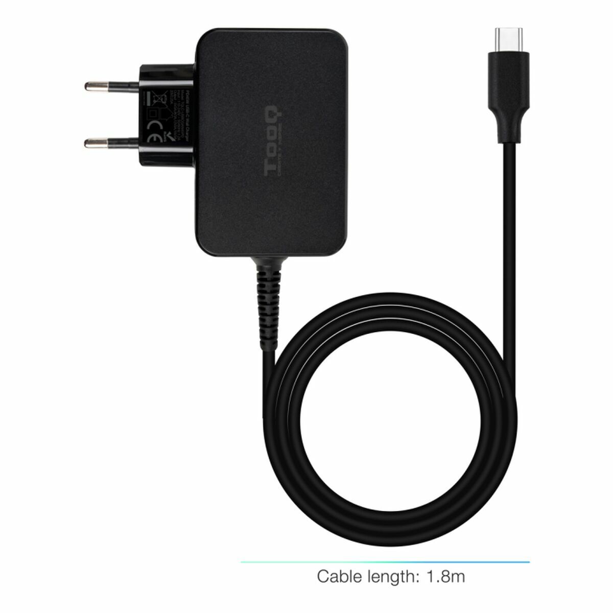 Väggladdare TooQ TQLC-USBCGAN45PD Svart 45 W - 2