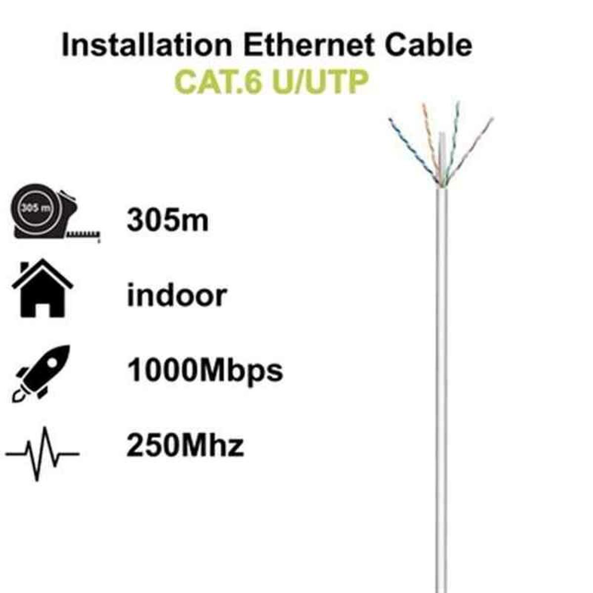 Nätkabel UTP Styv Kategori 6 Ewent (305 m) - 3