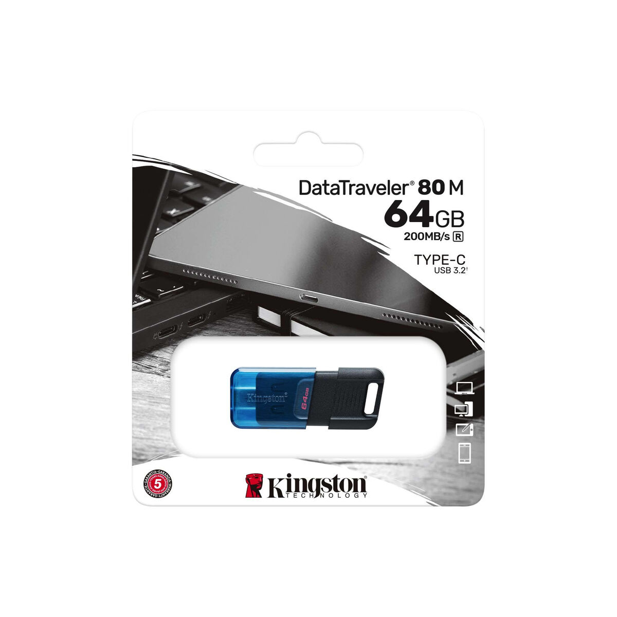 USB-minne Kingston 80 Blå 64 GB - 2