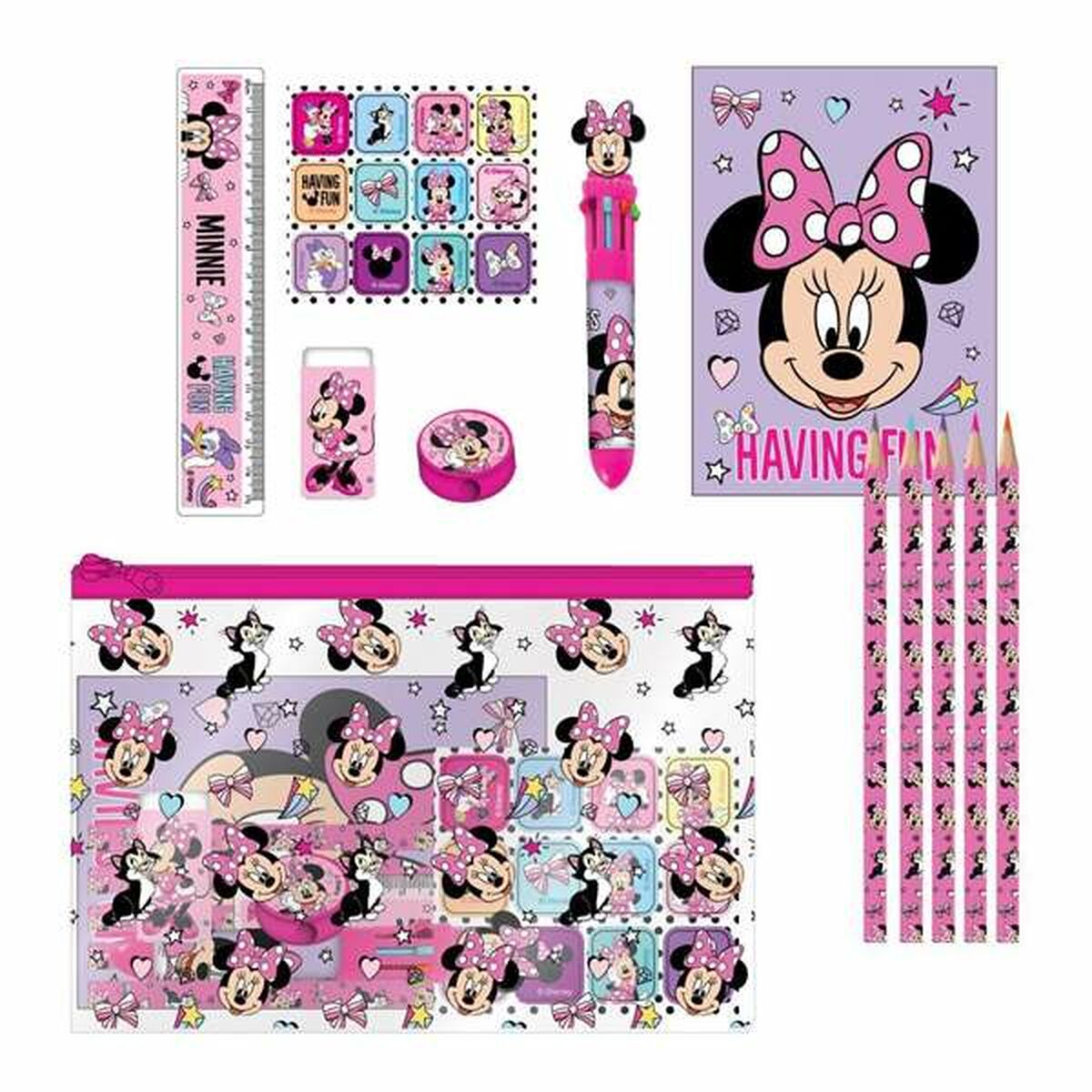 Brevpapper Set Minnie Mouse Rosa