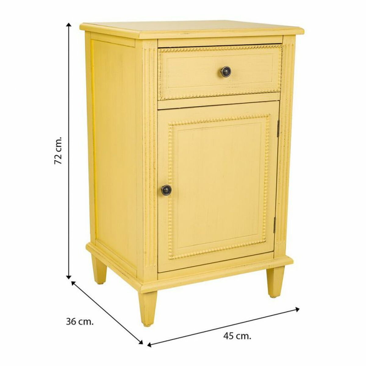 Nattduksbord Alexandra House Living Gul 36 x 72 x 45 cm - 5