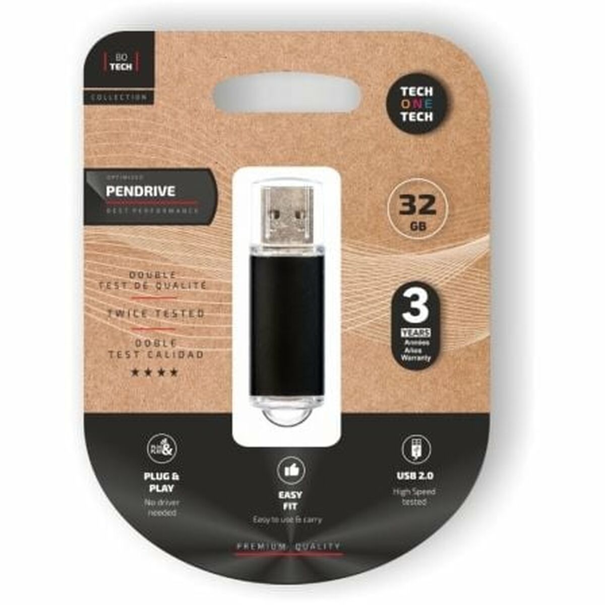 USB-minne Tech One Tech TEC3008-32 Svart 32 GB