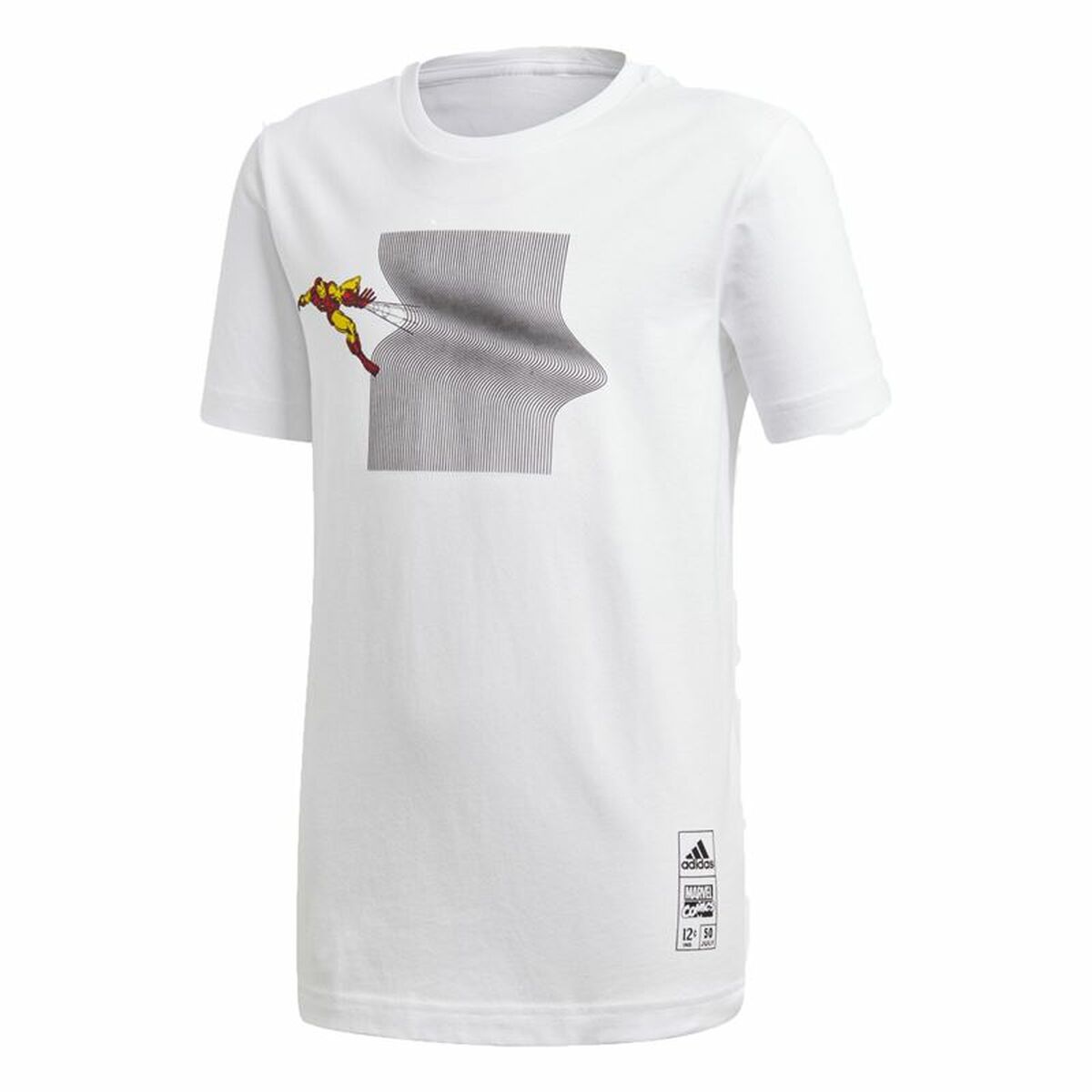 Barn T-shirt med kortärm Adidas Iron Man Graphic Vit - 9