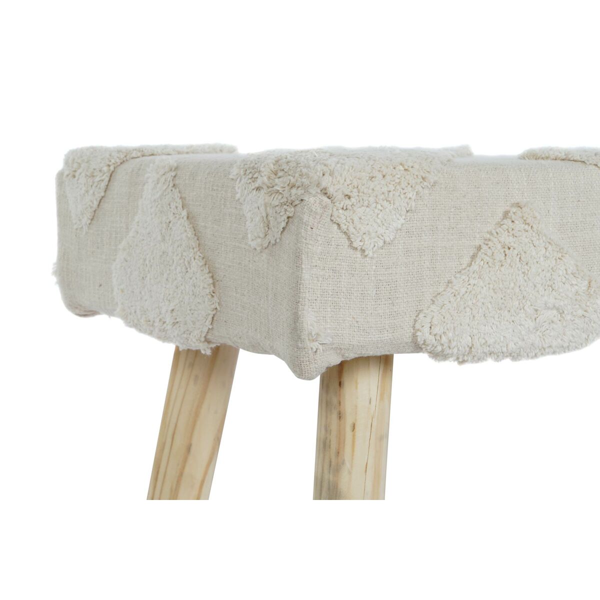 Sittpall DKD Home Decor Vit Naturell Trä 120 x 50 x 40 cm - 2