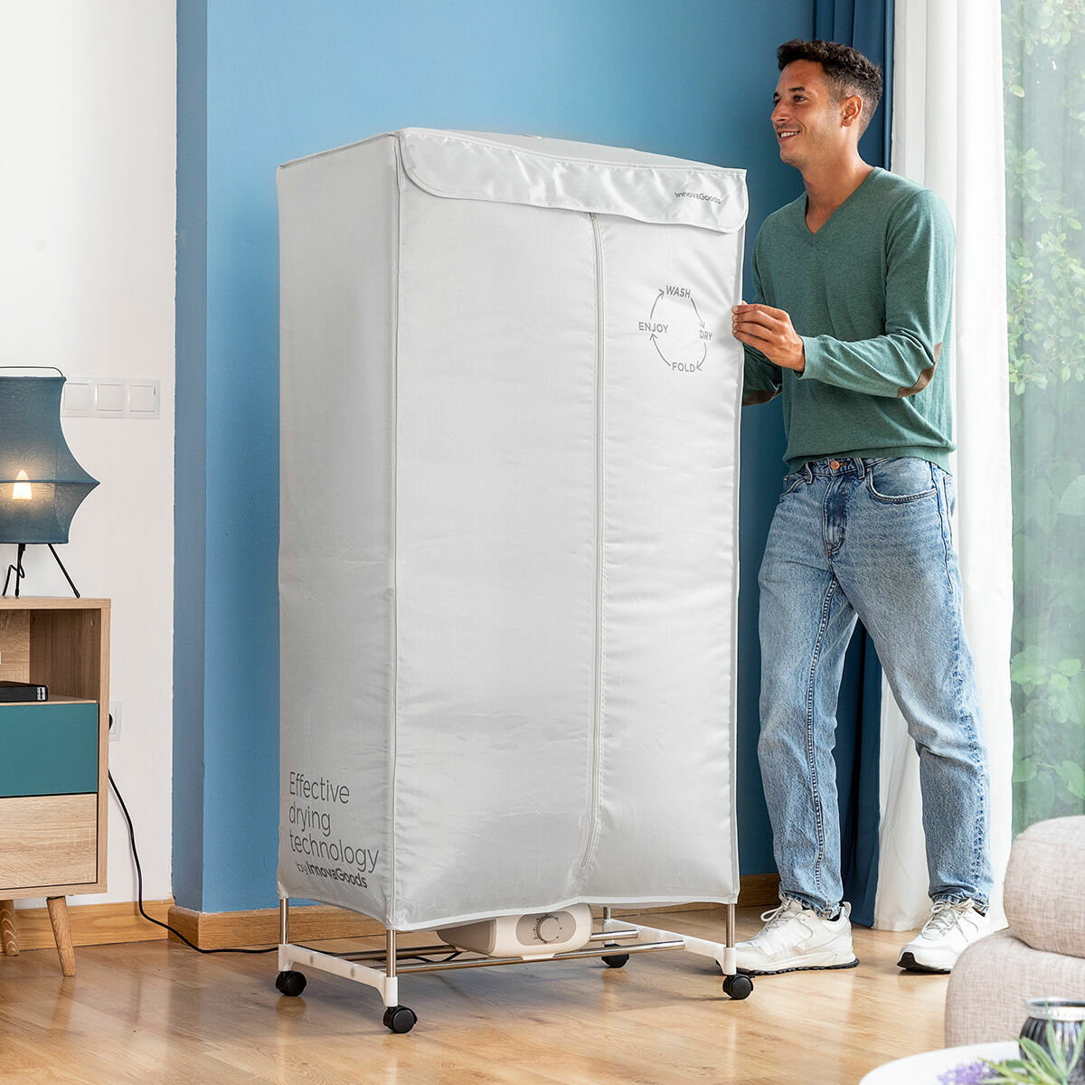 Bärbar elektrisk lufttork för kläder med 2 nivåer Dupledry InnovaGoods 1200 W - 5