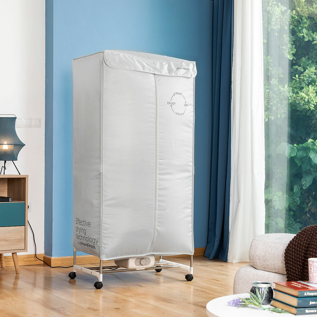 Bärbar elektrisk lufttork för kläder med 2 nivåer Dupledry InnovaGoods 1200 W - 9