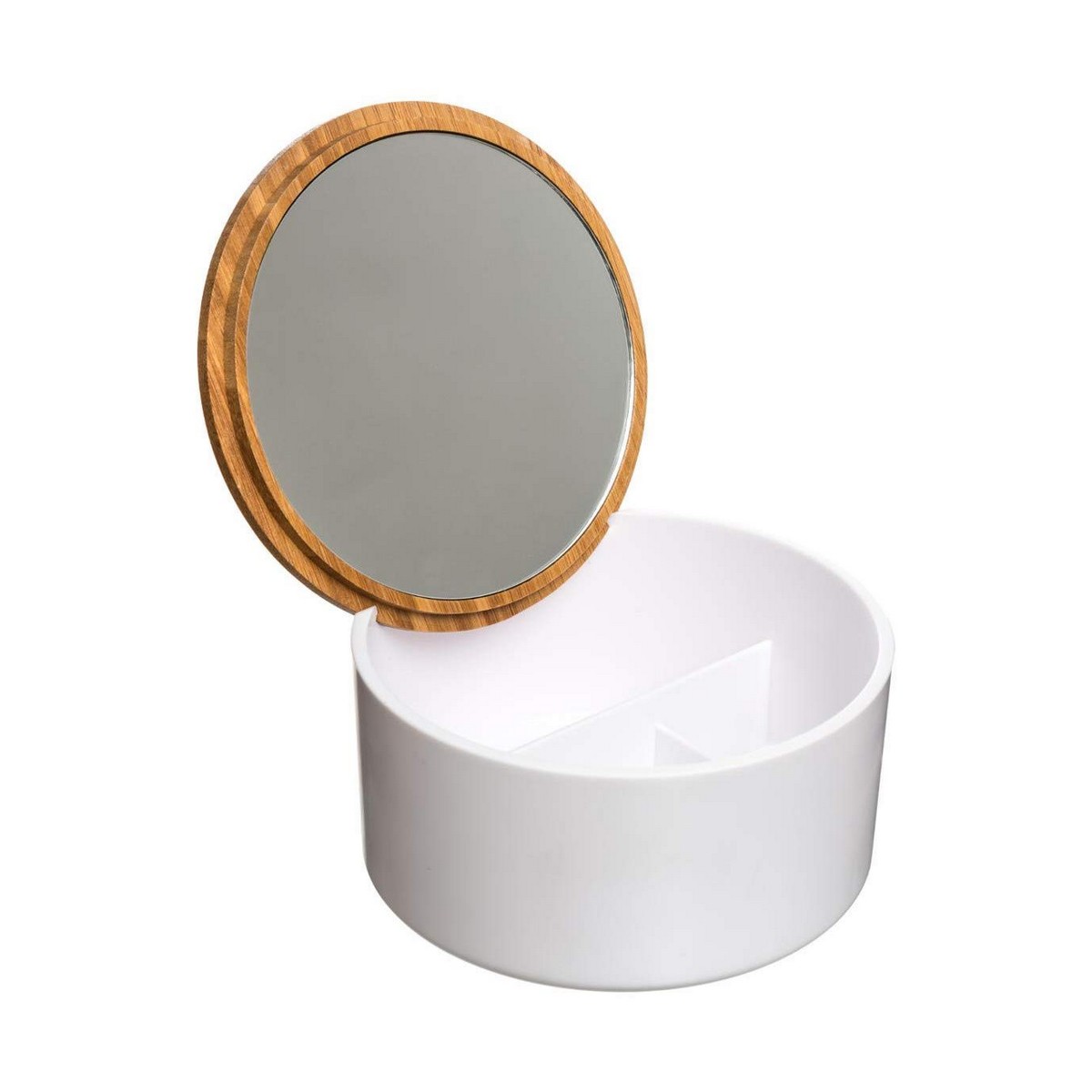 Förvaringslåda med lock 5five Simply Smart Natureo Vit Naturell Glas Bambu ABS ø 13,5 x 7 cm - 4
