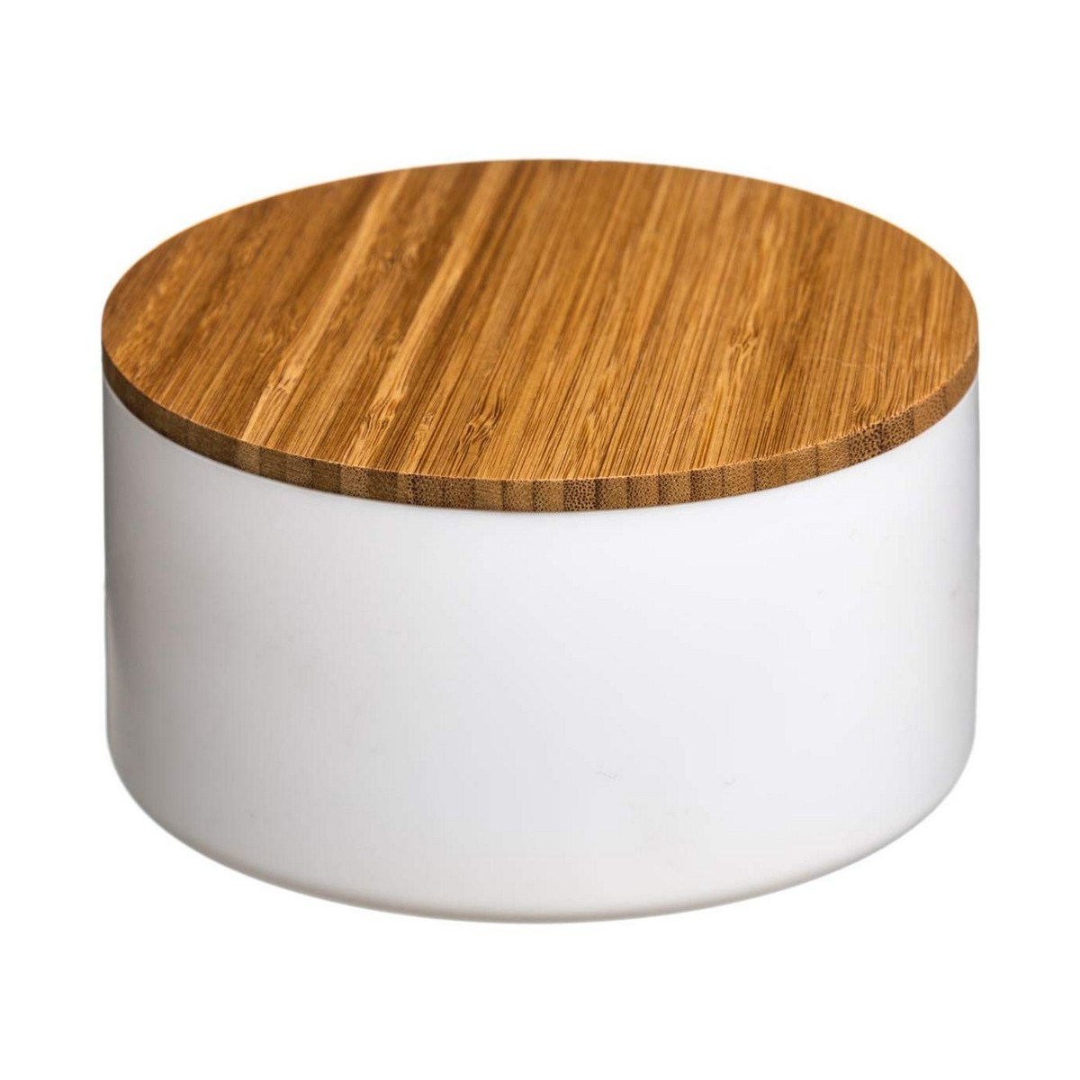 Förvaringslåda med lock 5five Simply Smart Natureo Vit Naturell Glas Bambu ABS ø 13,5 x 7 cm - 3