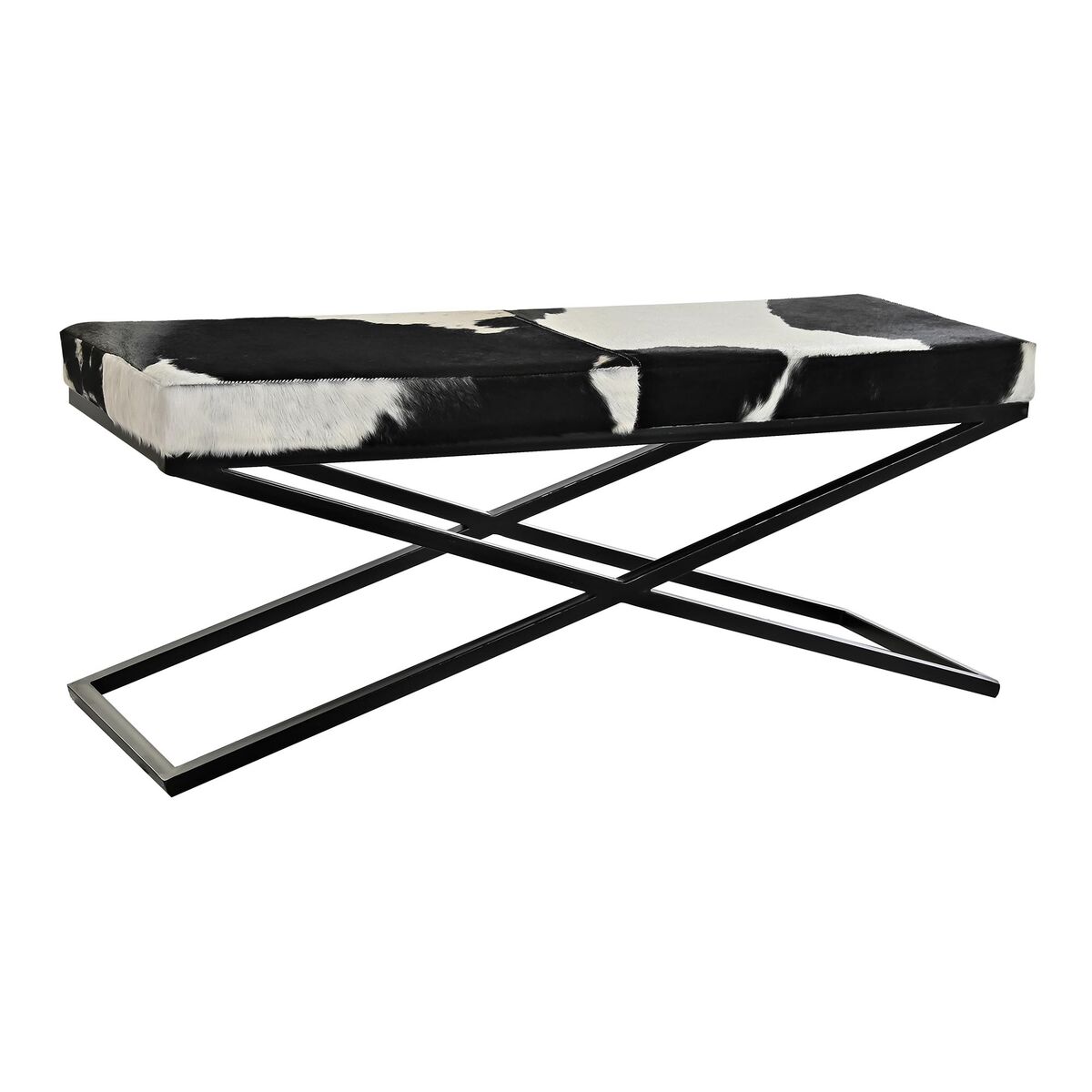Foot-of-bed Bench DKD Home Decor Svart Beige Metall Brun Läder Vit Kolonial (120 x 40 x 50 cm) - 3