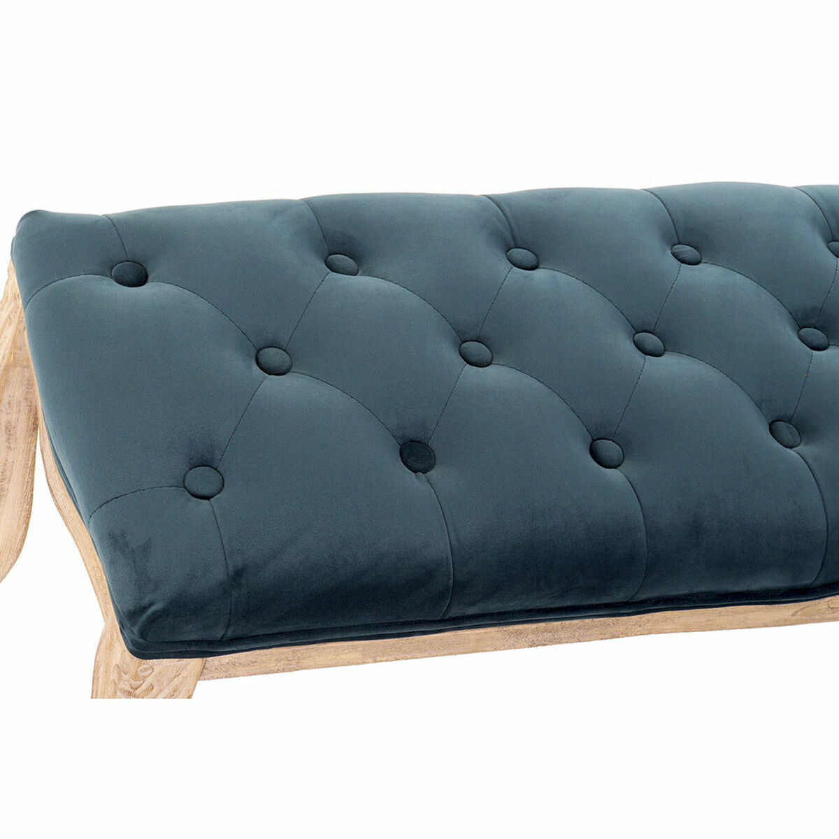 Sittpall DKD Home Decor Polyester Sammet Gummiträ Grön (110 x 37 x 49 cm) - 2
