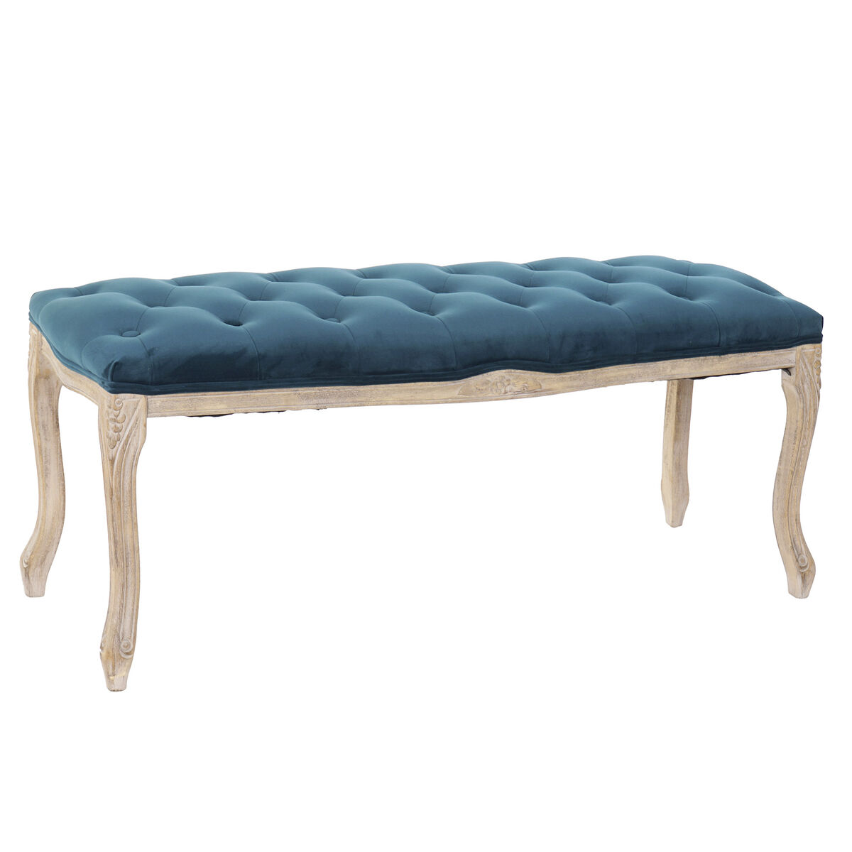 Sittpall DKD Home Decor Polyester Sammet Gummiträ Grön (110 x 37 x 49 cm)