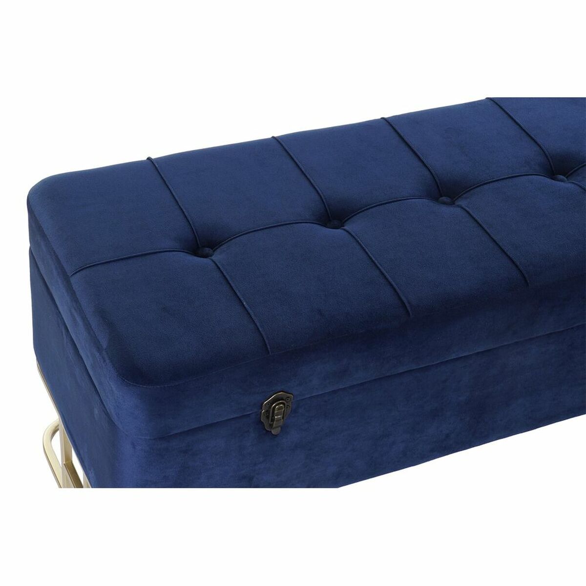 Sittpall DKD Home Decor   Blå Gyllene Metall Sammet (90 x 40 x 47 cm) - 3