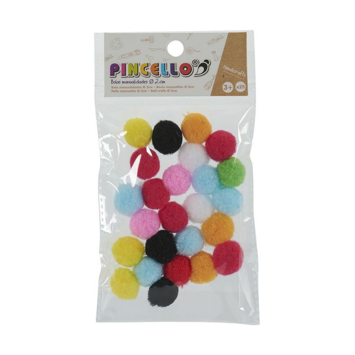 Pysselmaterial Pincello Bollar Multicolour Ø 2 cm 12 antal - 2