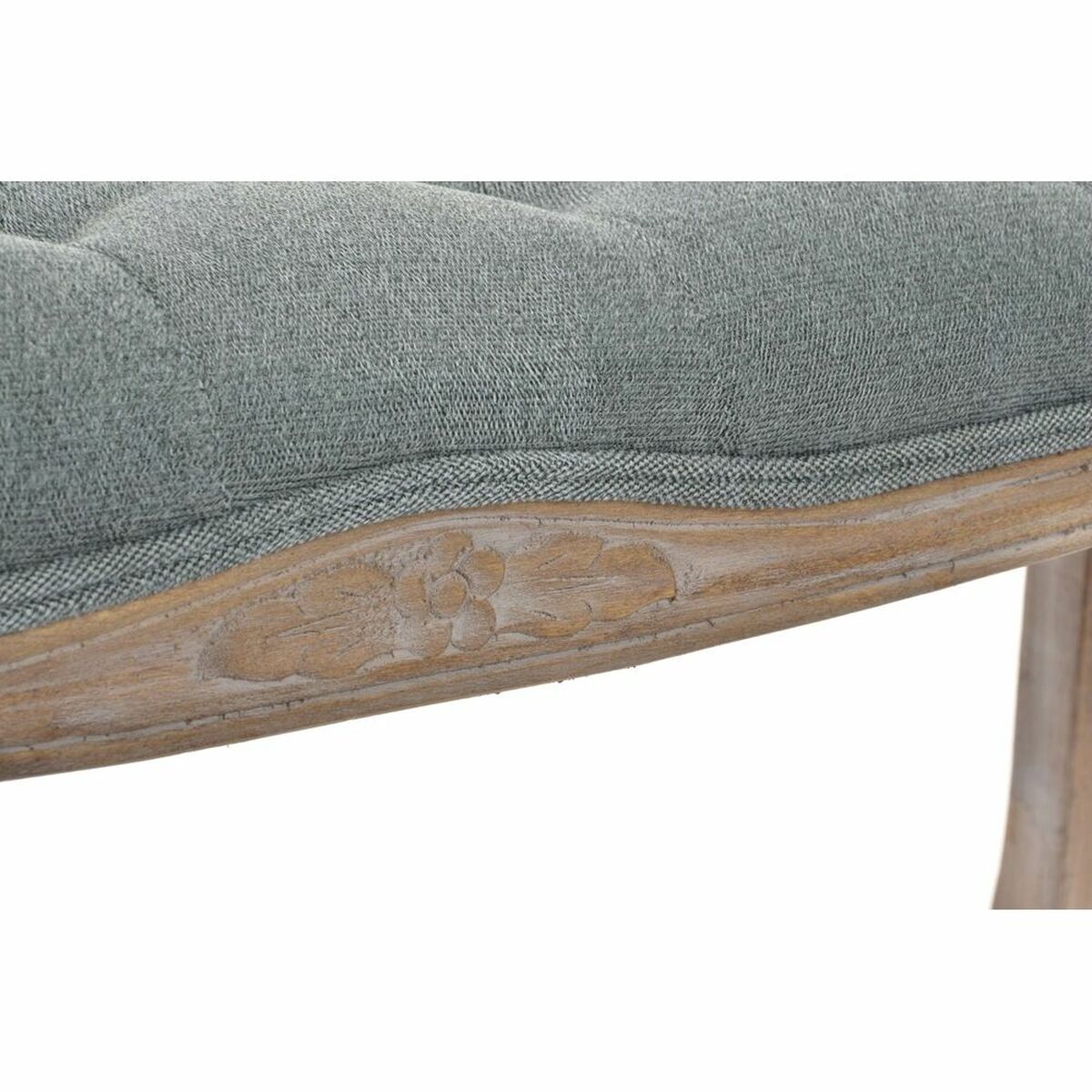 Sittpall DKD Home Decor   Grå Naturell Trä Polyester Mörkgrå (112 x 36 x 48 cm) - 2