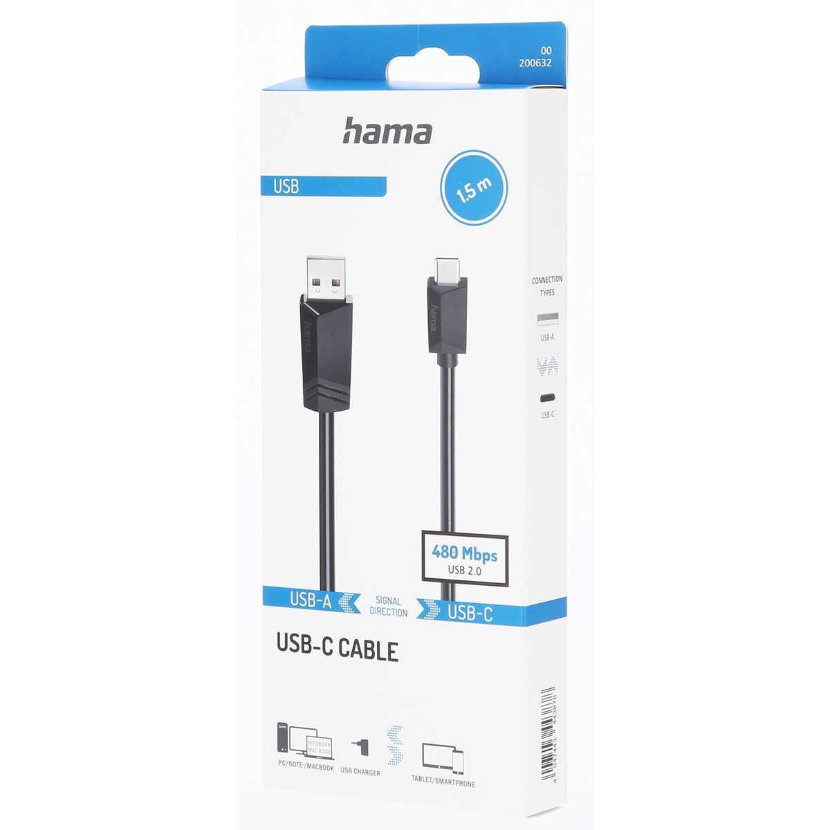 Kabel Micro USB Hama 00200632 Svart 1,5 m