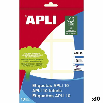 Självhäftande etiketter Apli Vit 10 Blad 50 x 50 mm (10 antal)