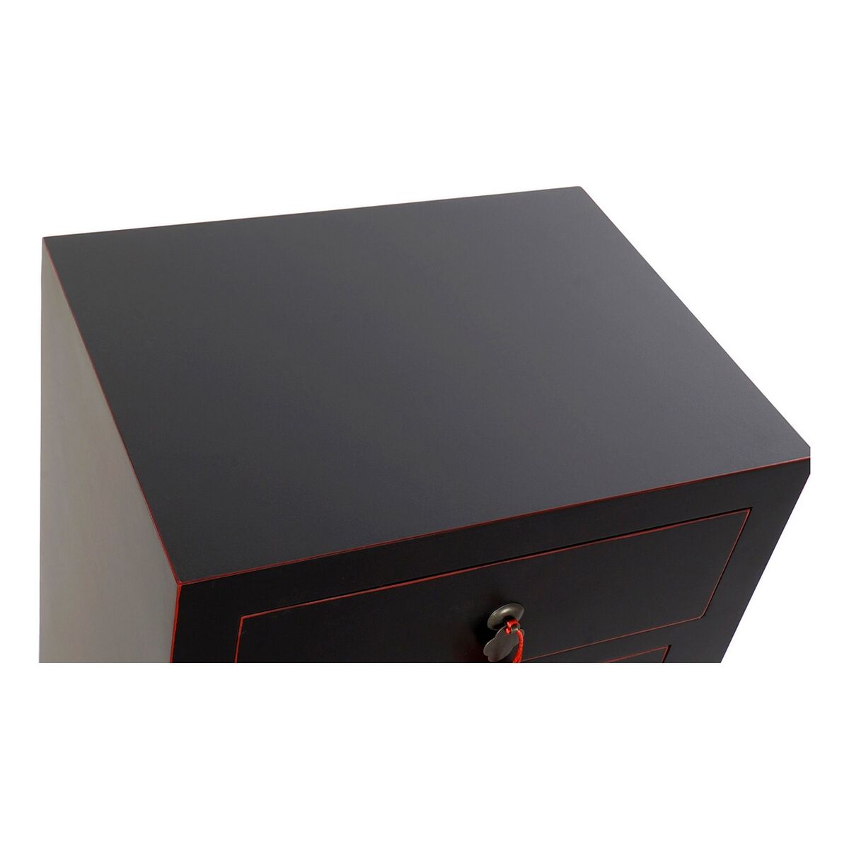 Nattduksbord DKD Home Decor Gran Röd Svart Trä MDF 45 x 34 x 66 cm - 2