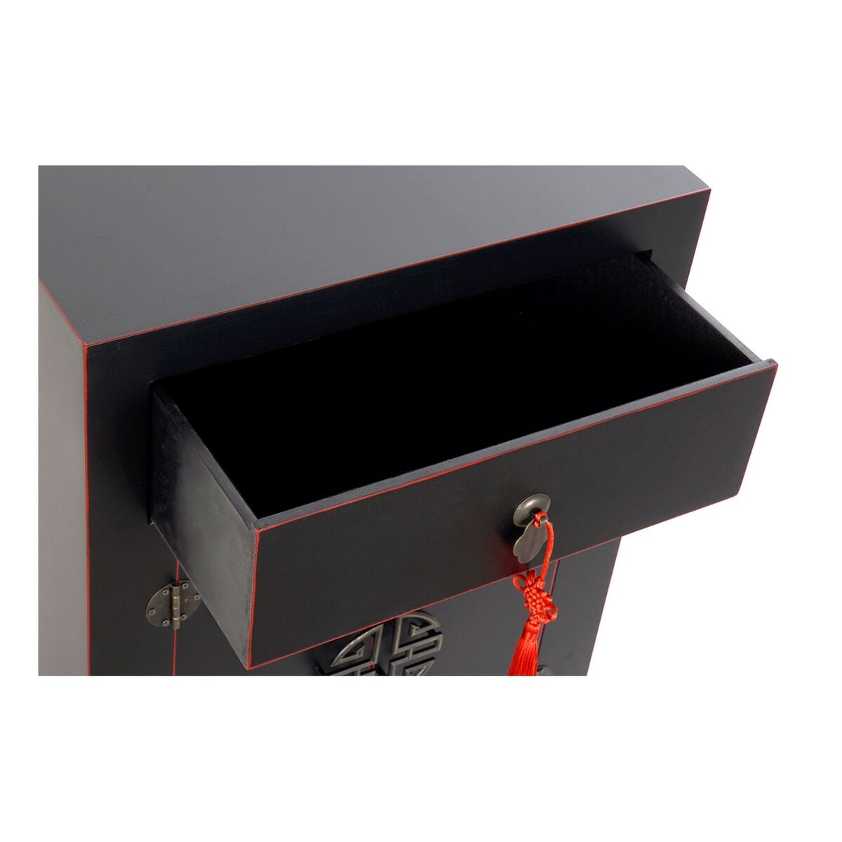 Nattduksbord DKD Home Decor Gran Röd Svart Trä MDF 45 x 34 x 66 cm - 4