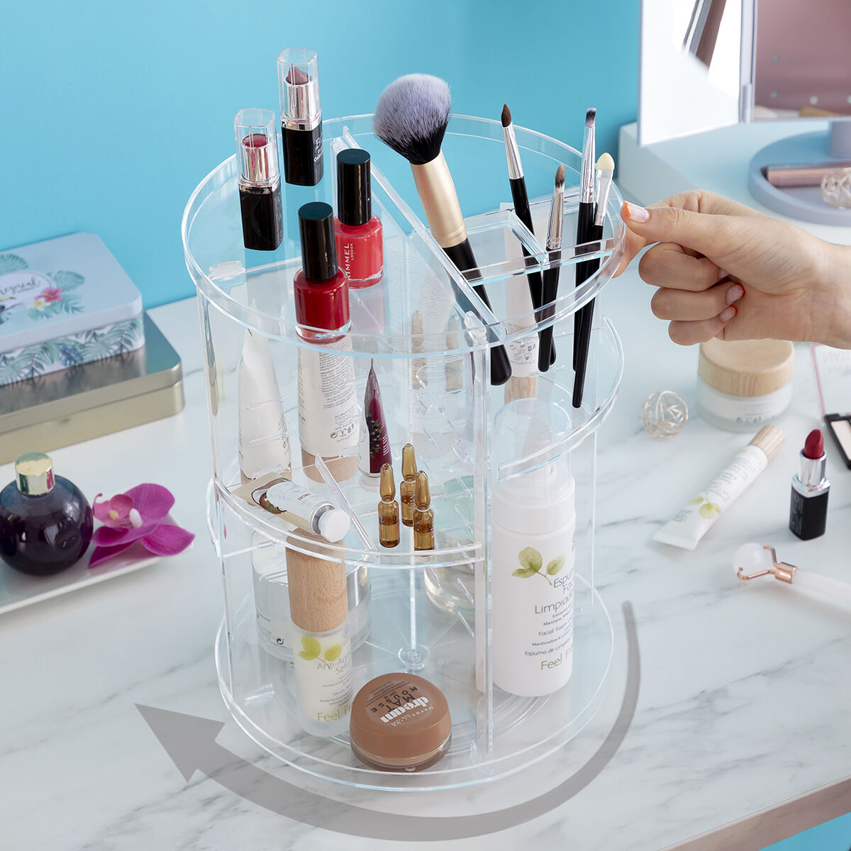 Roterande makeup-organisatör Rolkup InnovaGoods - 24