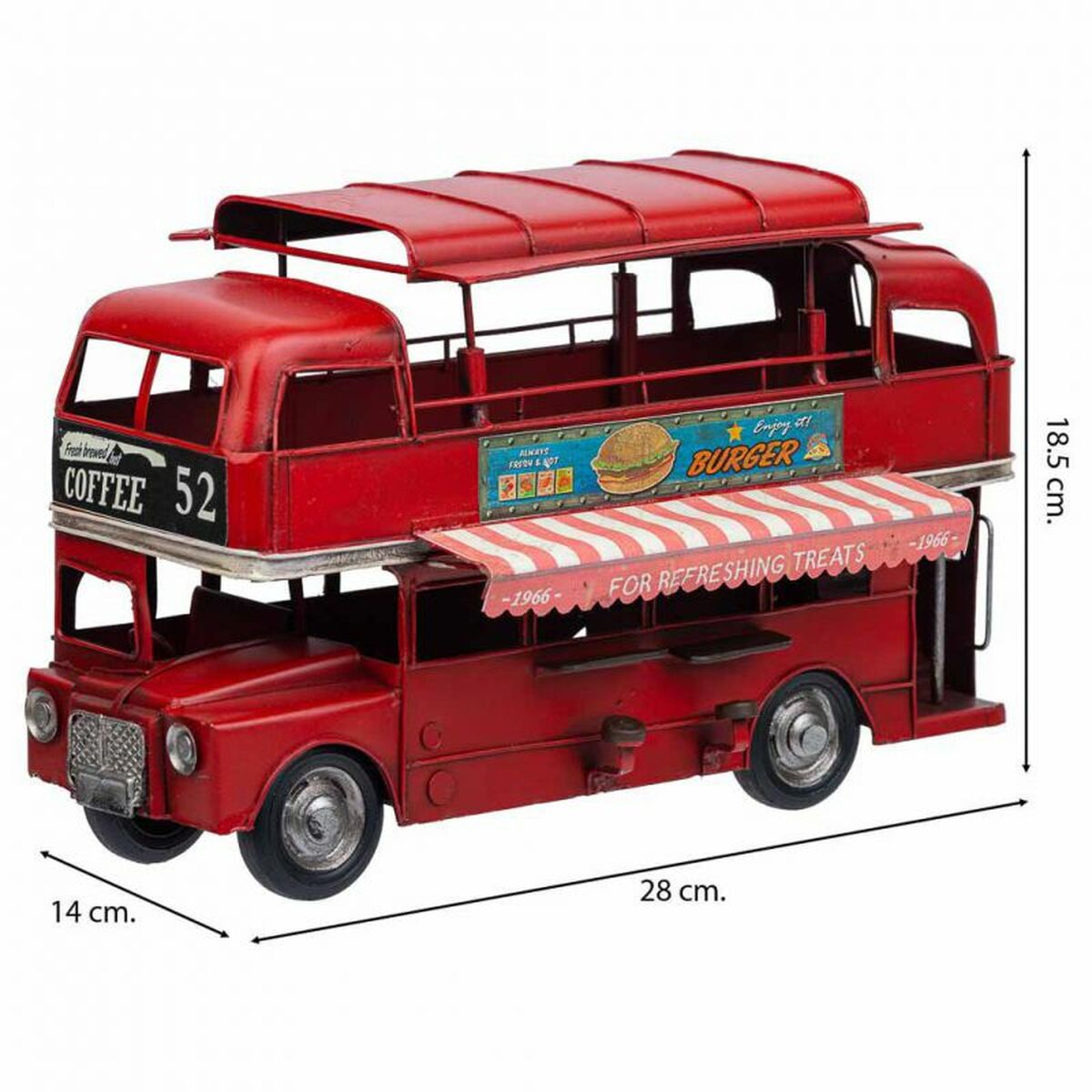 Samlingsfigurer Alexandra House Living Röd Järn ABS Buss 14 x 18 x 28 cm - 5